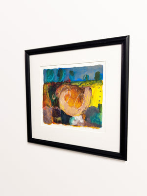 Mid-Century Modernist Abstract Landscape Painting