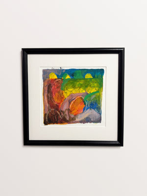 Mid-Century Modernist Abstract Landscape Painting
