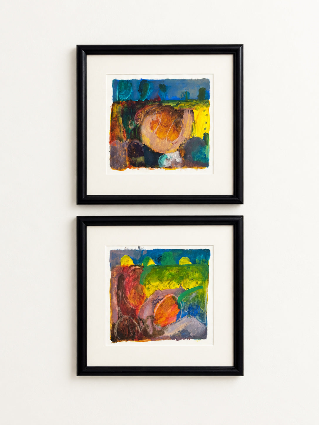Mid-Century Modernist Abstract Landscape Painting