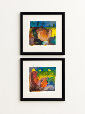 Mid-Century Modernist Abstract Landscape Painting