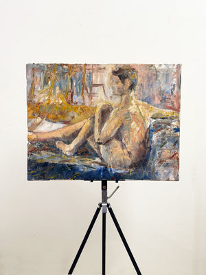 Tom Butler Figurative Nude Oil on Canvas Painting | British Life Study
