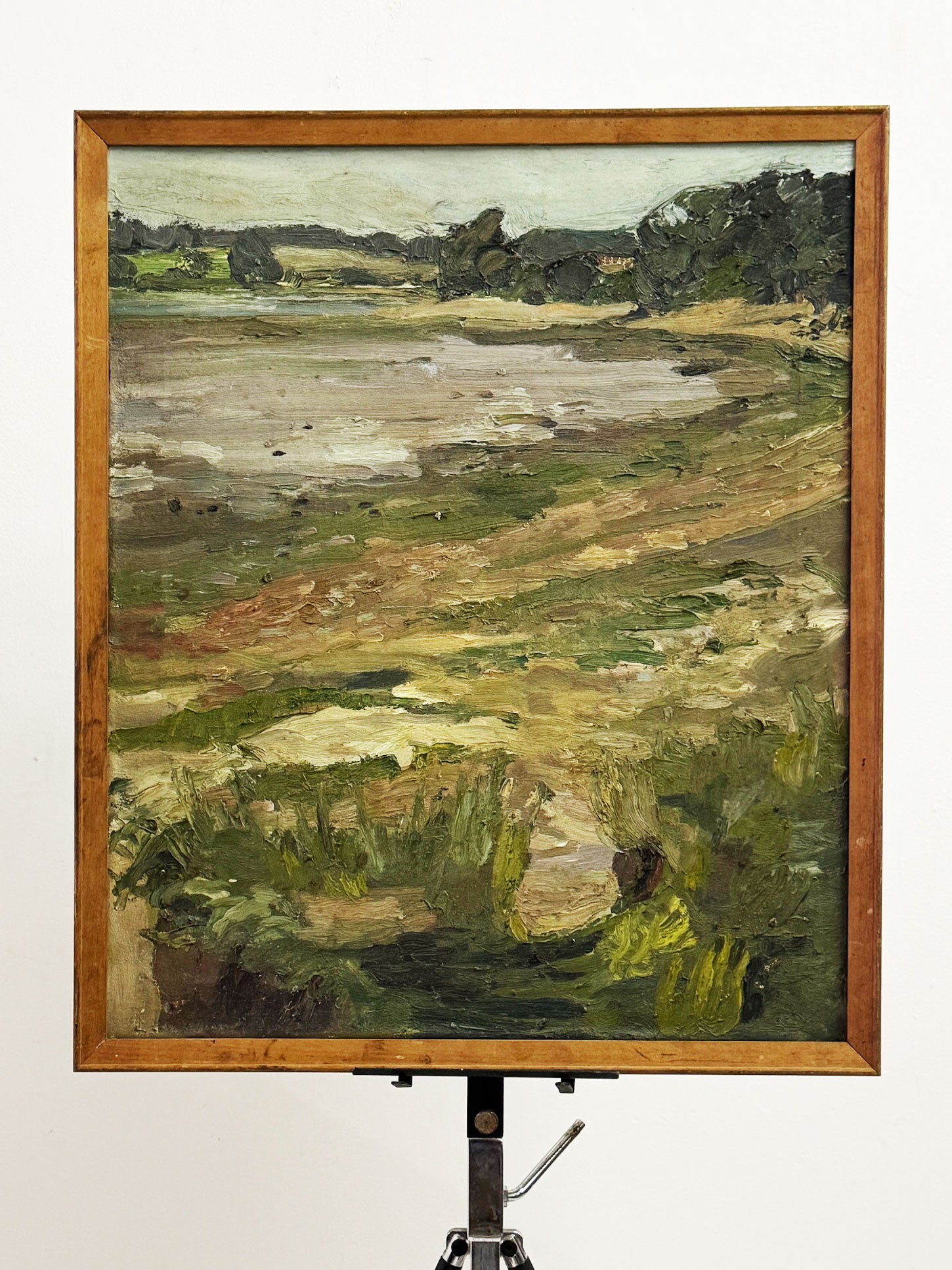 Signed Vintage River Stour at Harkstead, Suffolk Impressionist Landscape Oil Painting