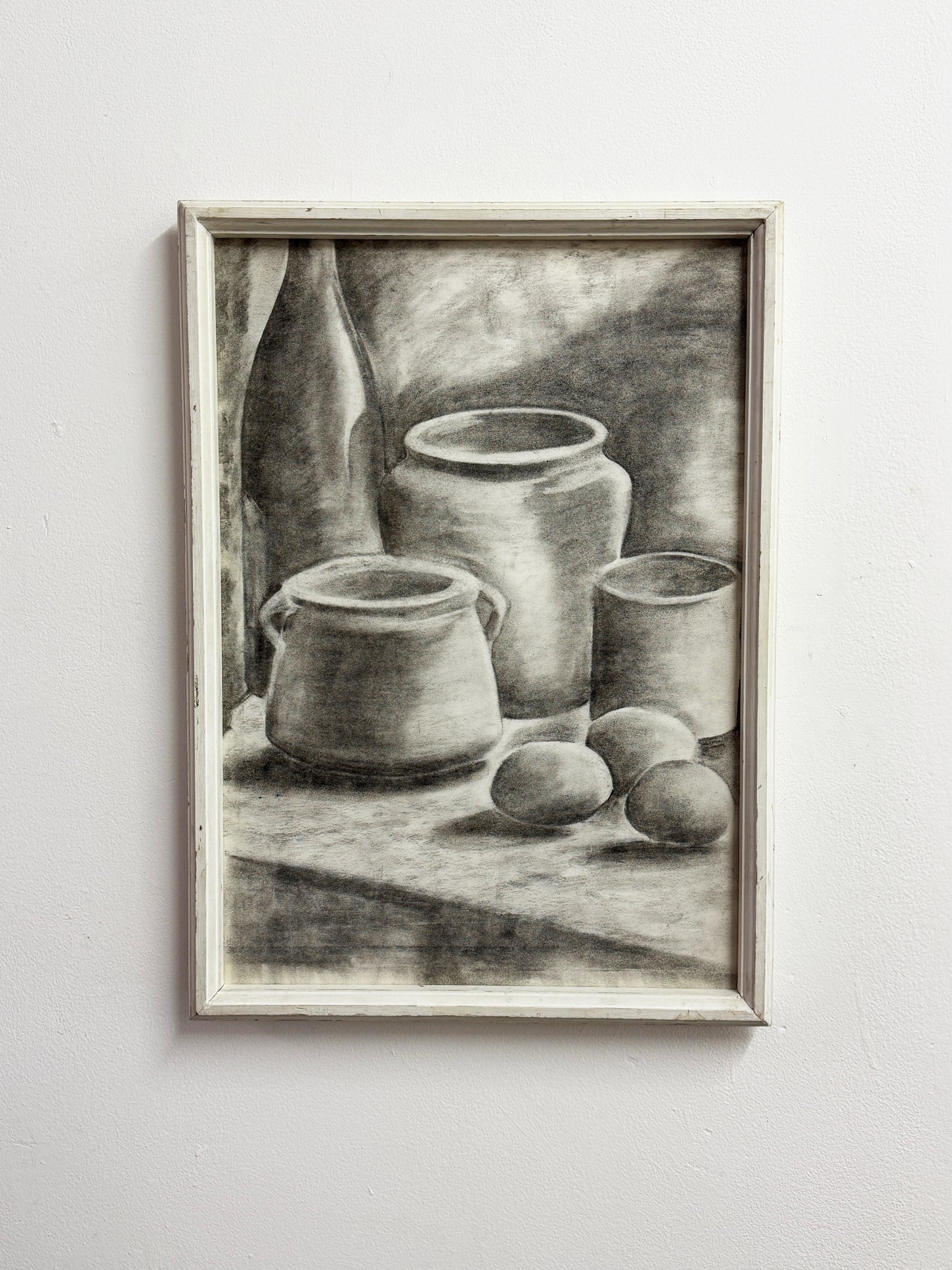 Vintage Charcoal Still Life Drawing