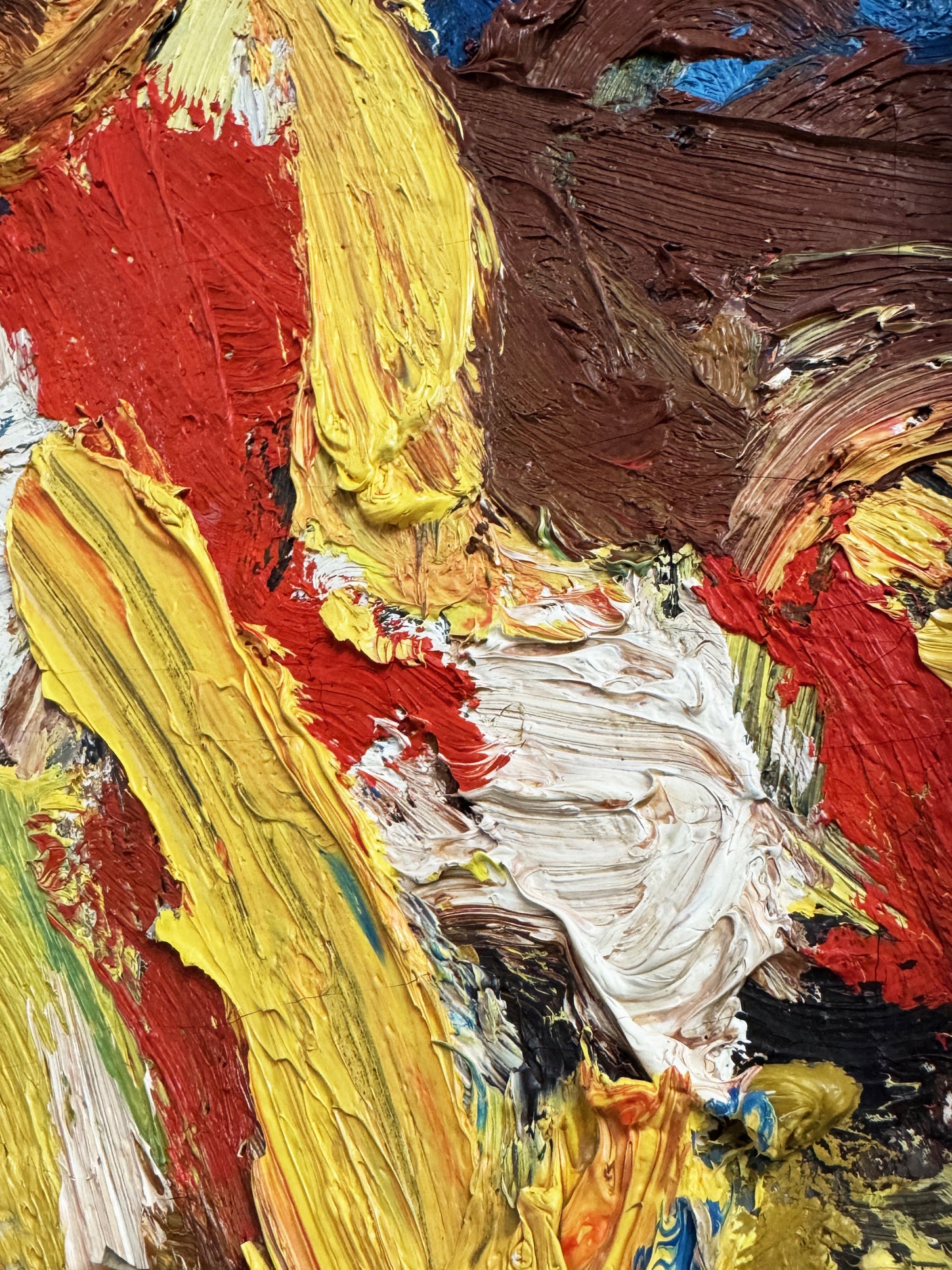 Mid-Century Vintage Swedish Abstract Heavy Impasto Oil Painting
