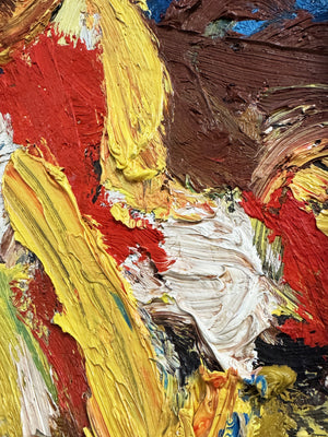 Mid-Century Vintage Swedish Abstract Heavy Impasto Oil Painting