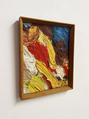 Mid-Century Vintage Swedish Abstract Heavy Impasto Oil Painting