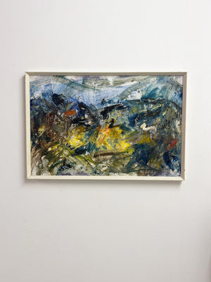 Swedish Mid-Century Abstract Expressionist Landscape Oil Painting