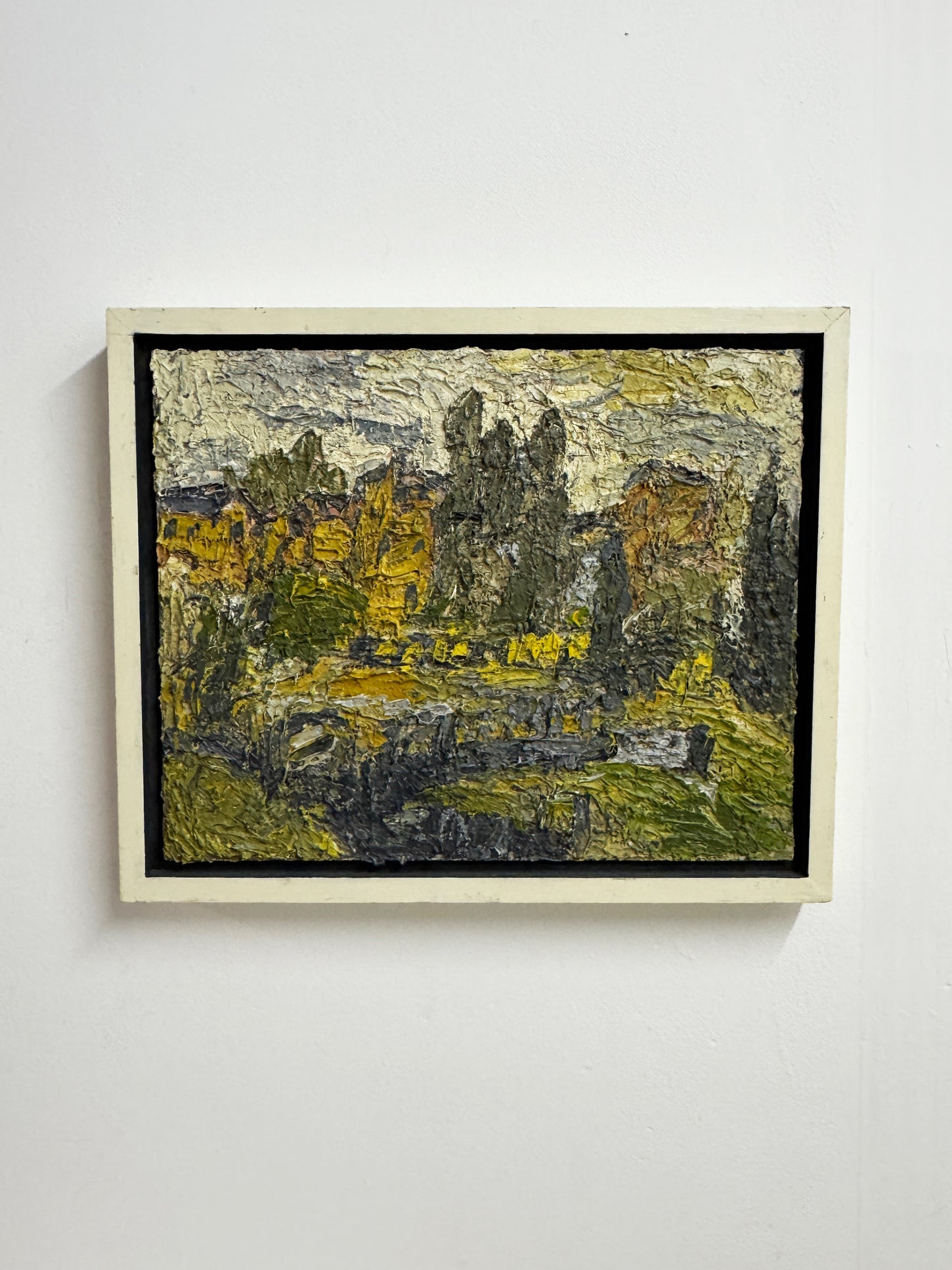 Vintage Textured Landscape Oil Painting by Barry De More – Heavy Impasto Original Artwork