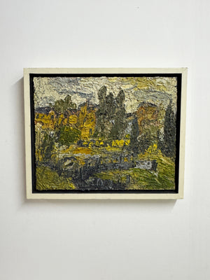 Vintage Textured Landscape Oil Painting by Barry De More – Heavy Impasto Original Artwork