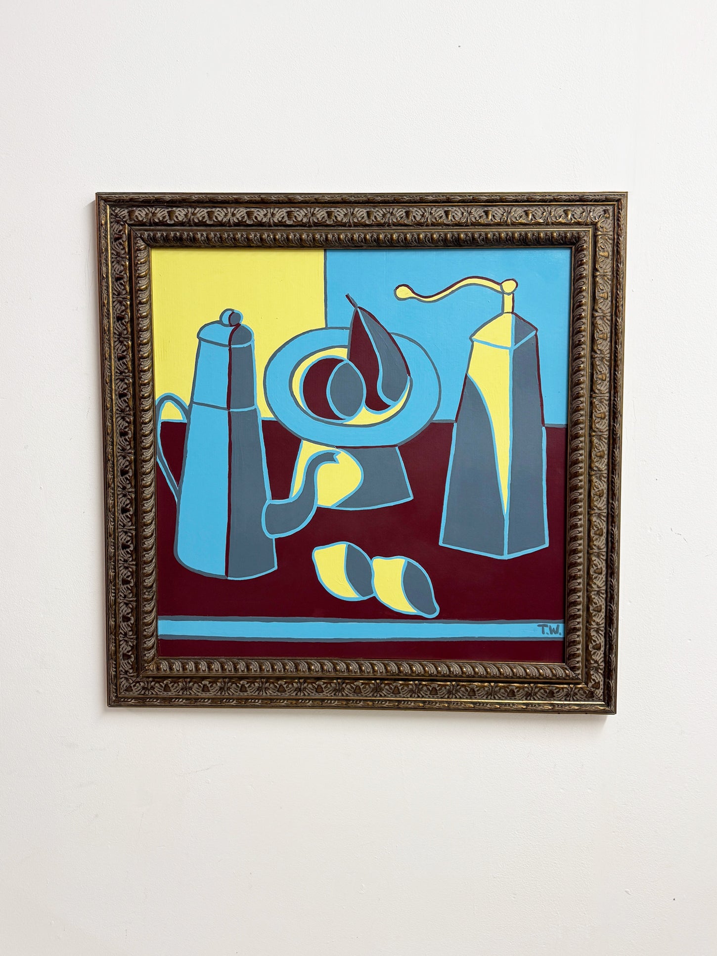 Terence R. Wood, Mid Century Vintage Scandinavian Still Life Oil Painting