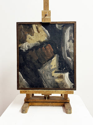 Swedish Mid-Century Abstract Textured Scandinavian Oil Painting
