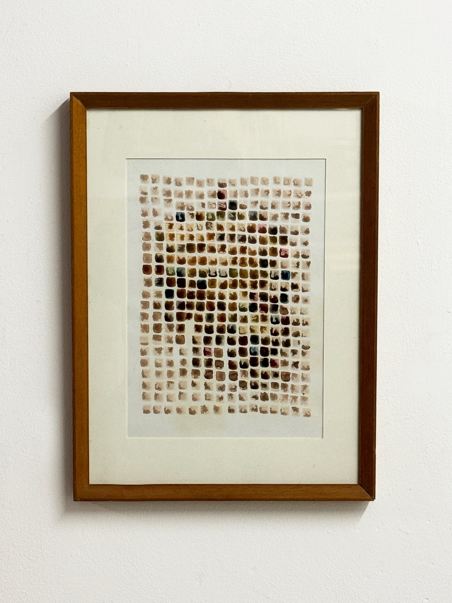 Mid Century Swedish Watercolor – Geometric Cubist Abstract Painting