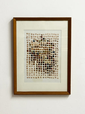 Mid Century Swedish Watercolor – Geometric Cubist Abstract Painting