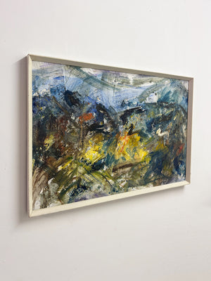 Swedish Mid-Century Abstract Expressionist Landscape Oil Painting