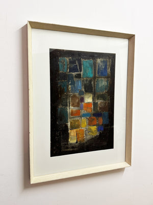 Vintage Cubist Abstract Oil Painting, Payot Mauf - Original Artwork  - 1970's