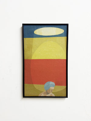 Mid Century Cubist Figural & Geometric Abstract Oil Painting