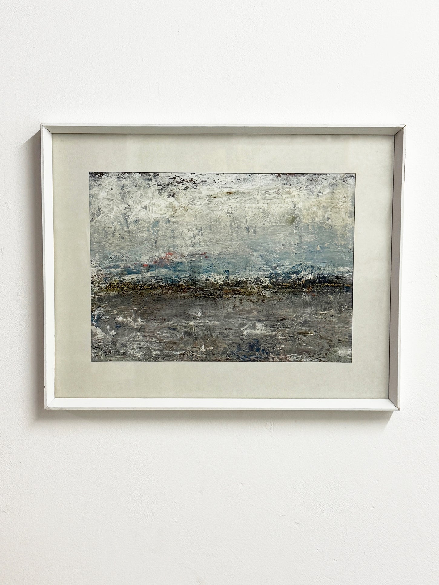 Vintage Nordic Landscape – Abstract Textured Painting in Soft Tones