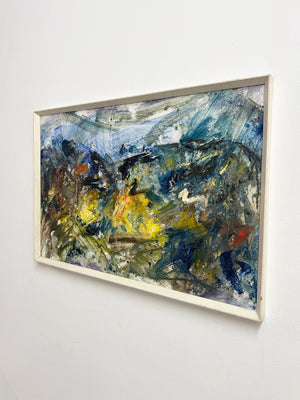 Swedish Mid-Century Abstract Expressionist Landscape Oil Painting