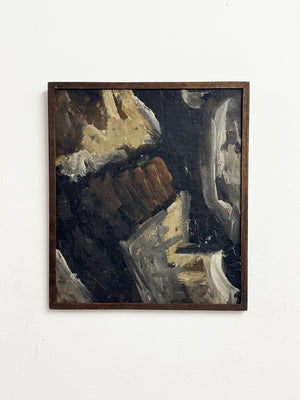 Swedish Mid-Century Abstract Textured Scandinavian Oil Painting