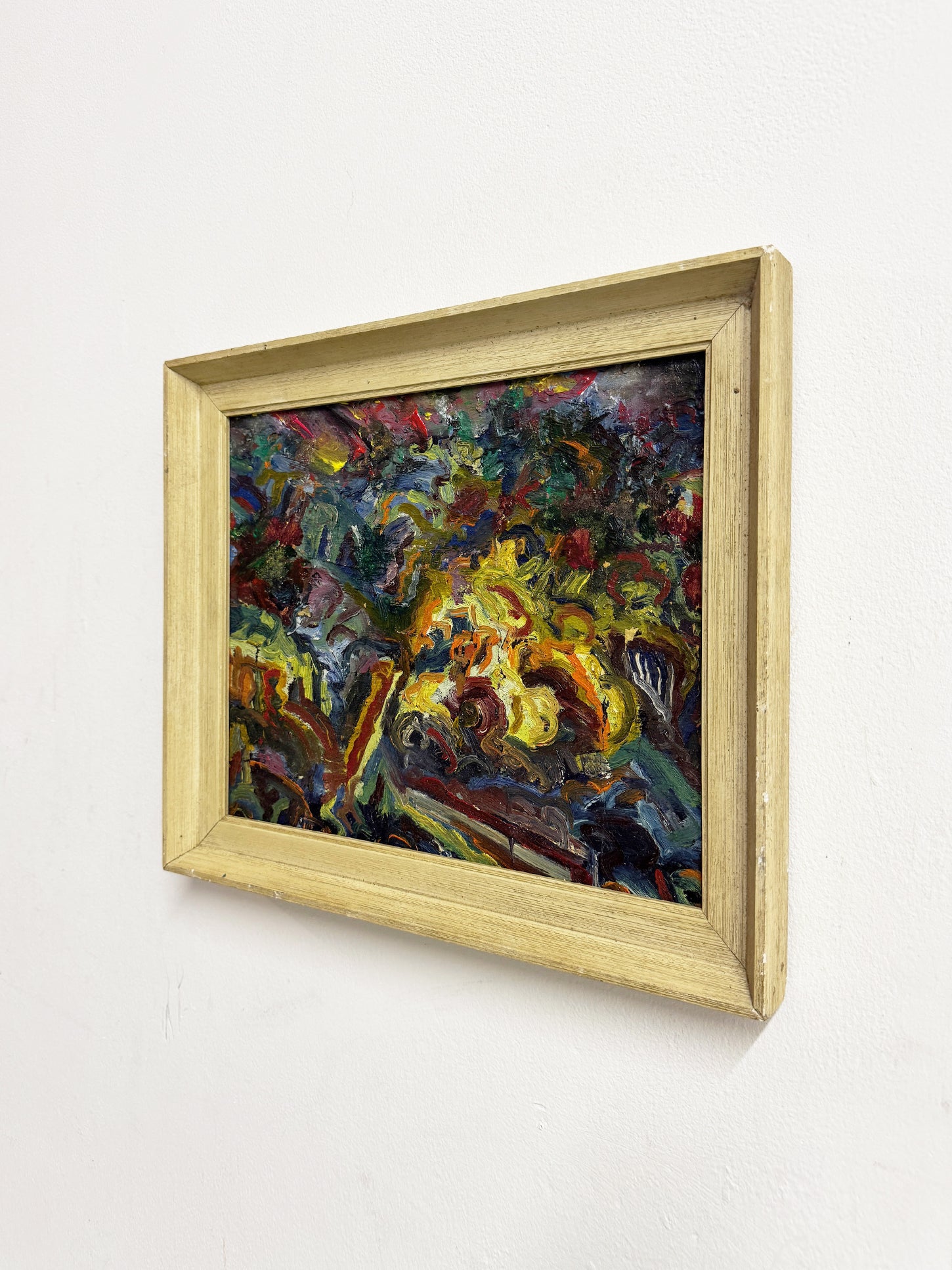 Mid Century Original Artwork Abstract Oil Painting