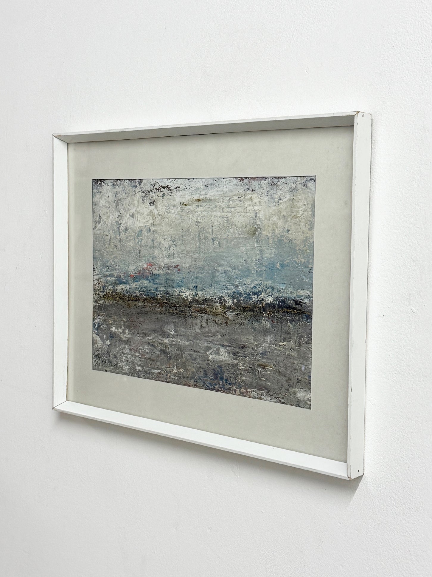 Vintage Nordic Landscape – Abstract Textured Painting in Soft Tones