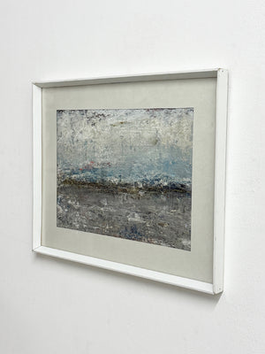 Vintage Nordic Landscape – Abstract Textured Painting in Soft Tones