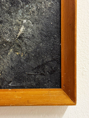 Signed JJ Mid Century Impasto Abstract Black Orange Oil Painting