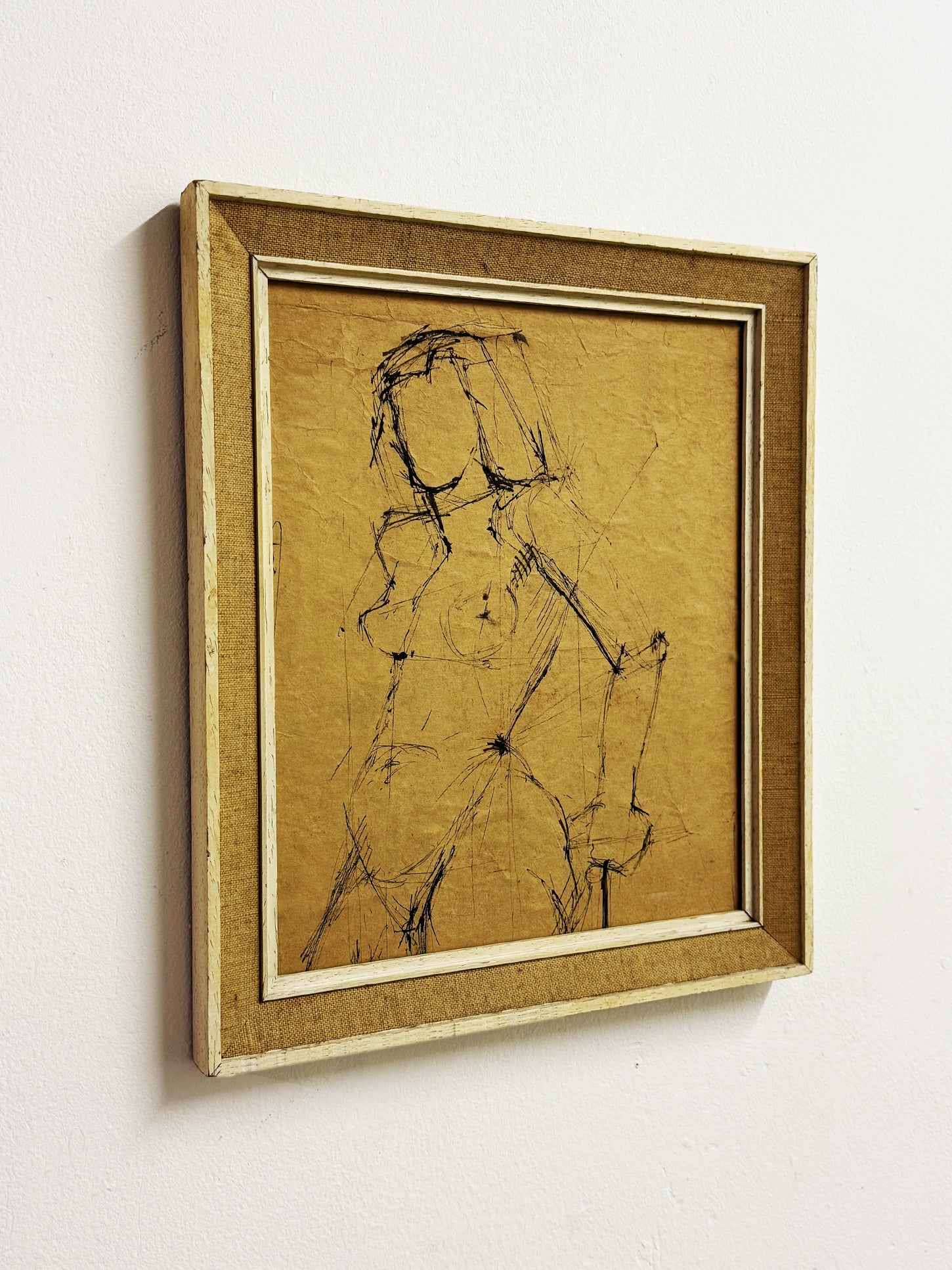 Expressive Minimalist Nude Figurative Study Ink Drawing