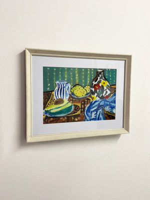 Vibrant Mid Century Modernist Still Life Painting