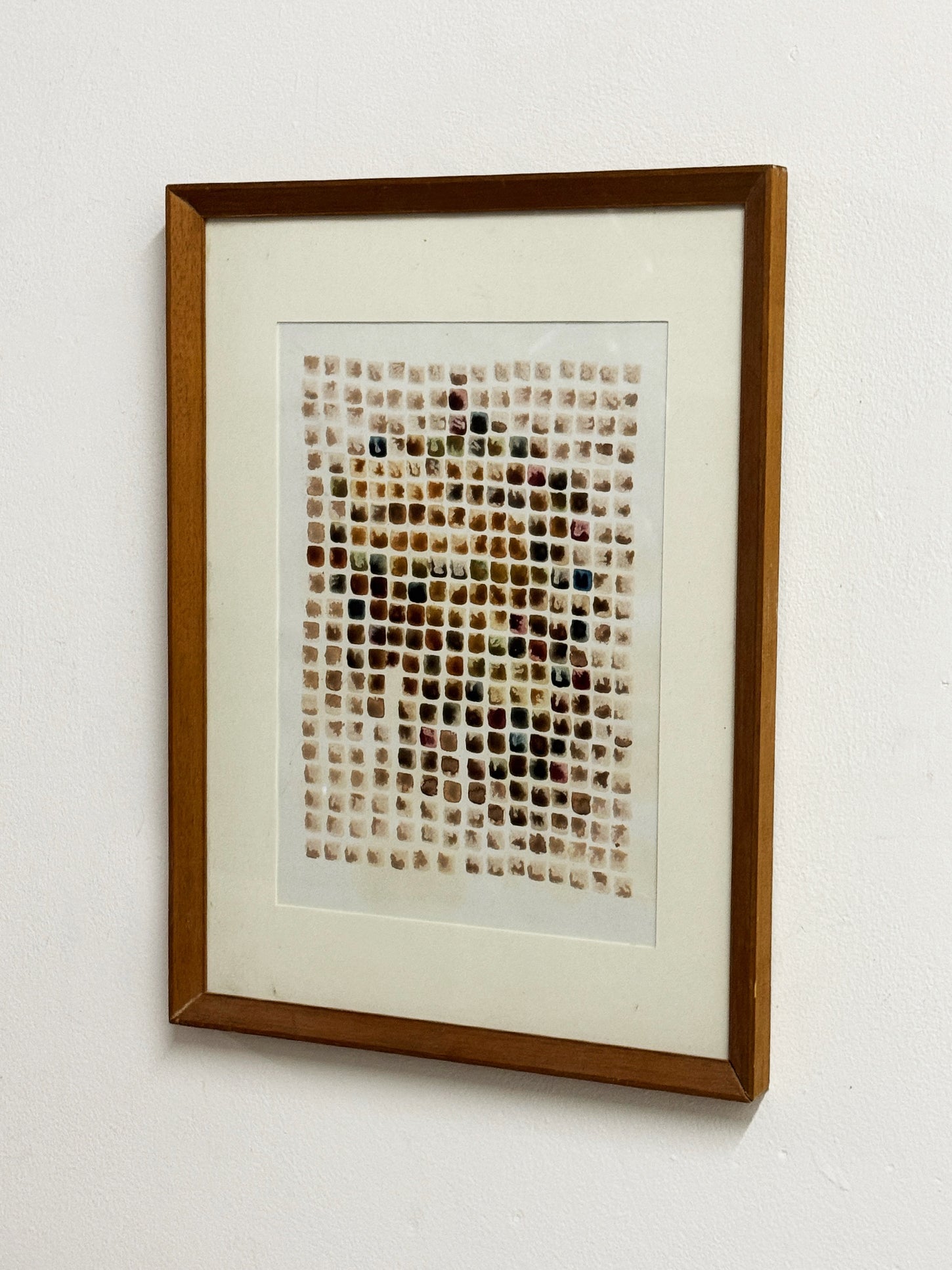 Mid Century Swedish Watercolor – Geometric Cubist Abstract Painting