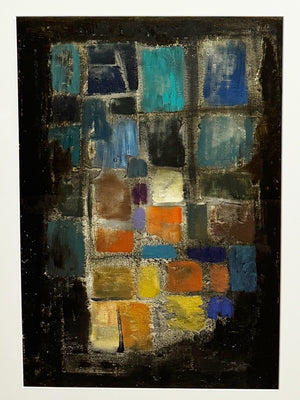 Vintage Cubist Abstract Oil Painting, Payot Mauf - Original Artwork  - 1970's