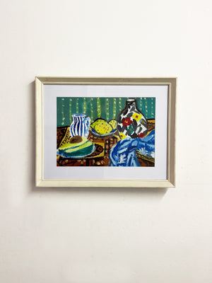 Vibrant Mid Century Modernist Still Life Painting