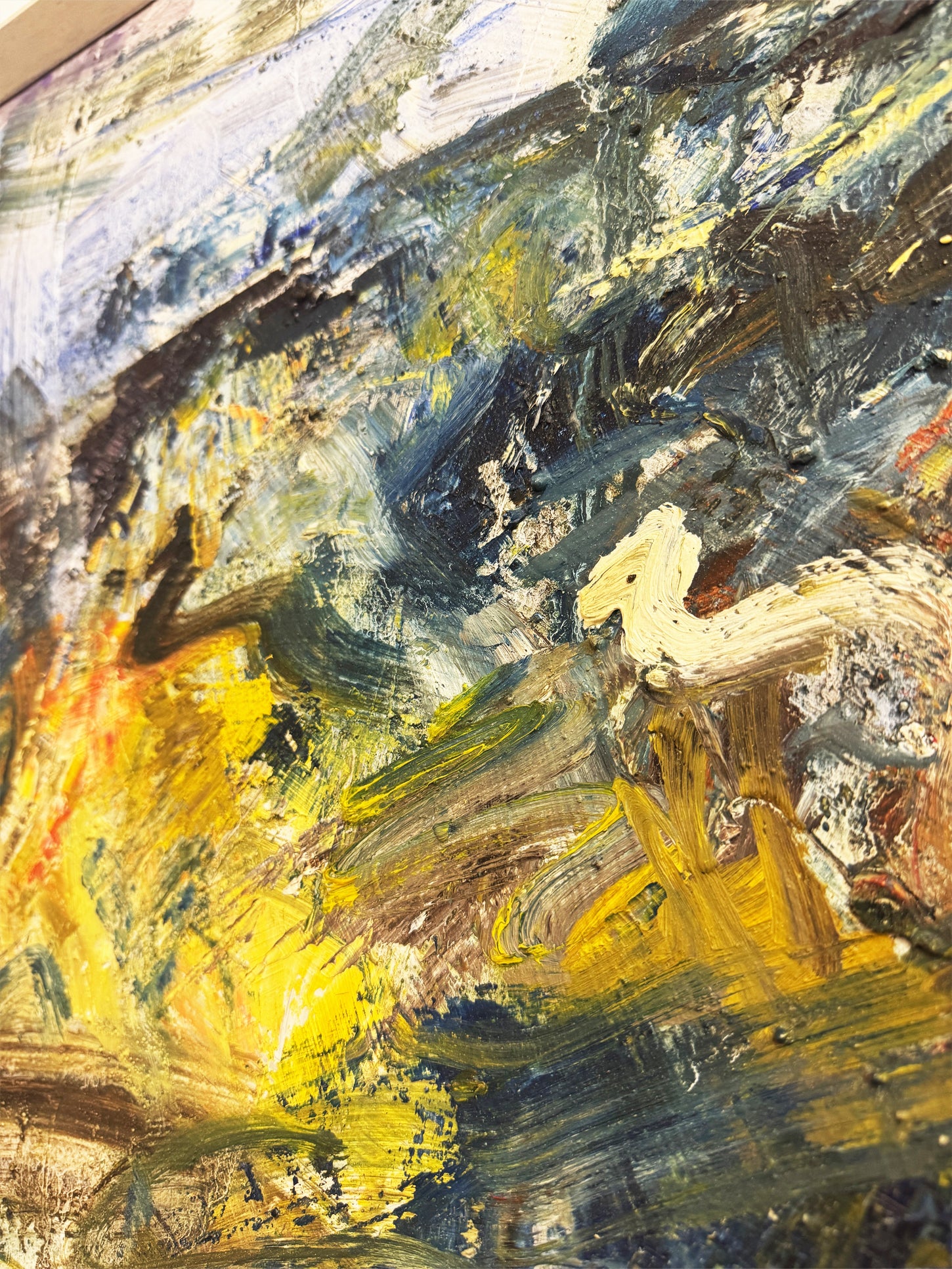 Swedish Mid-Century Abstract Expressionist Landscape Oil Painting