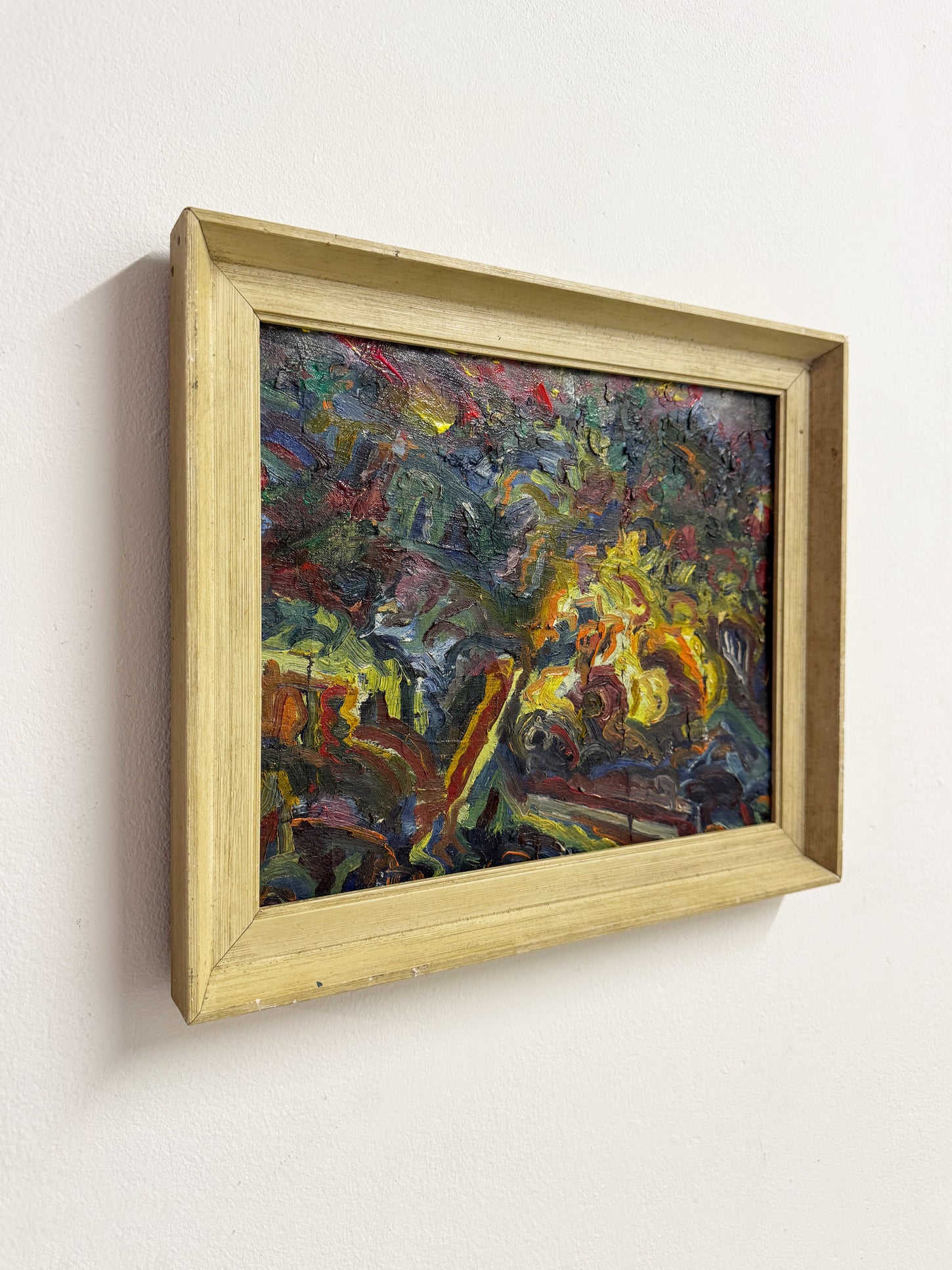 Mid Century Original Artwork Abstract Oil Painting