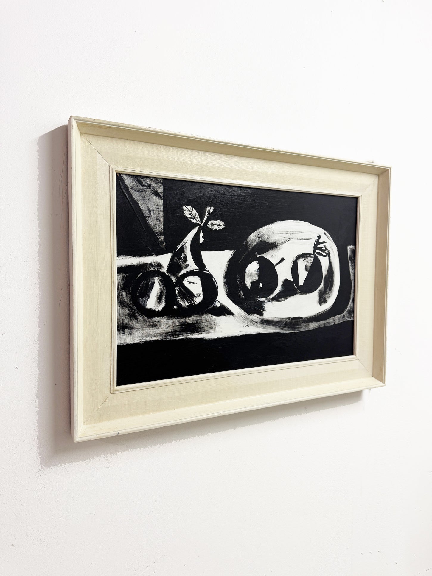 Monochrome Still Life Abstract Painting – Modernist Style