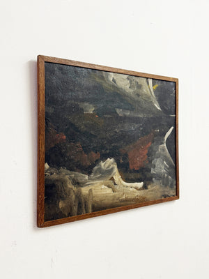 Swedish Mid-Century Abstract Landscape Oil Painting