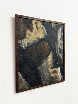 Swedish Mid-Century Abstract Textured Scandinavian Oil Painting