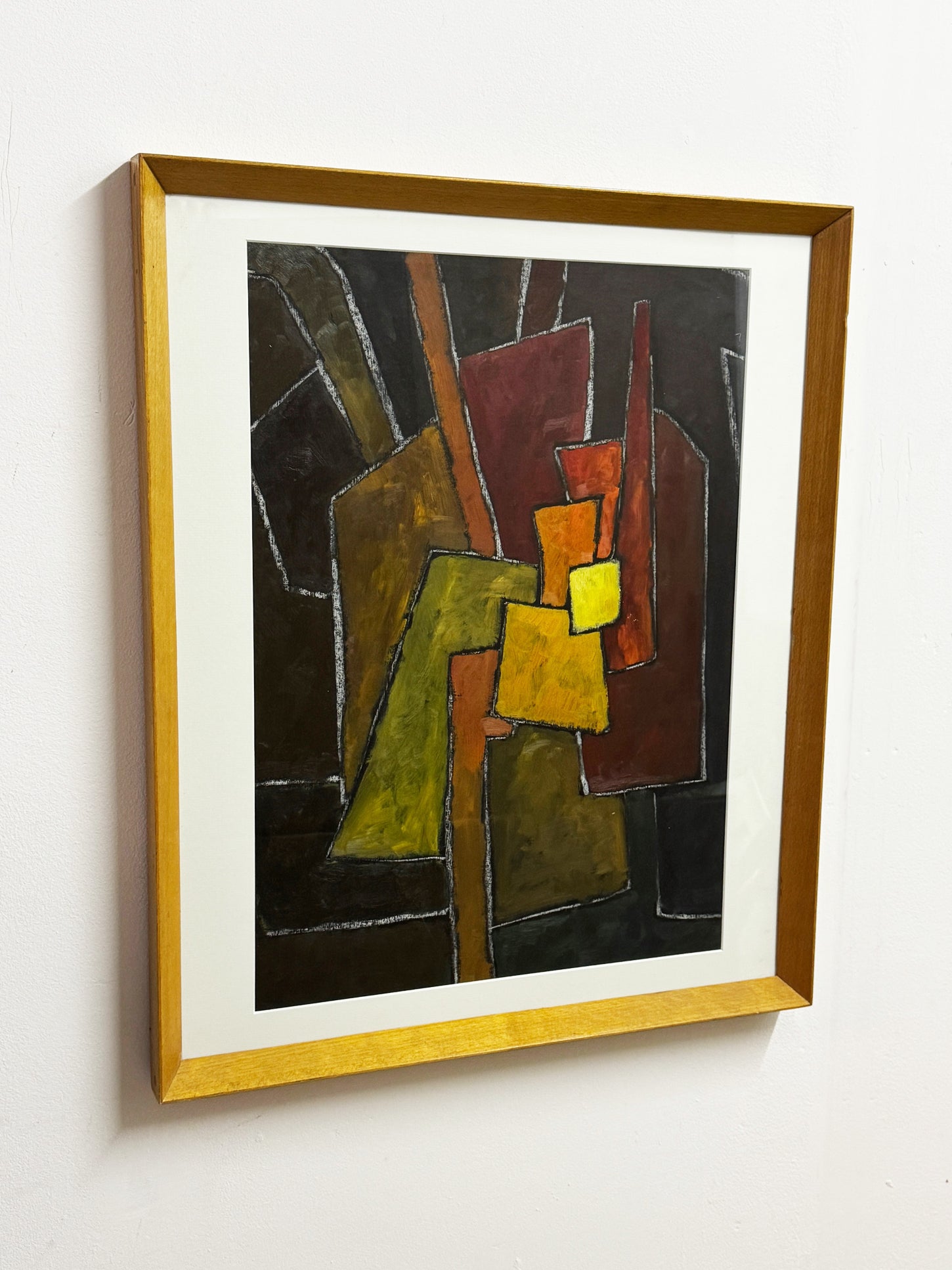 Vintage Abstract Oil Painting, Original Artwork by Payot Mauf - 1980's