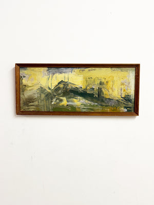 Mid-Century Abstract Landscape Textured Oil Painting