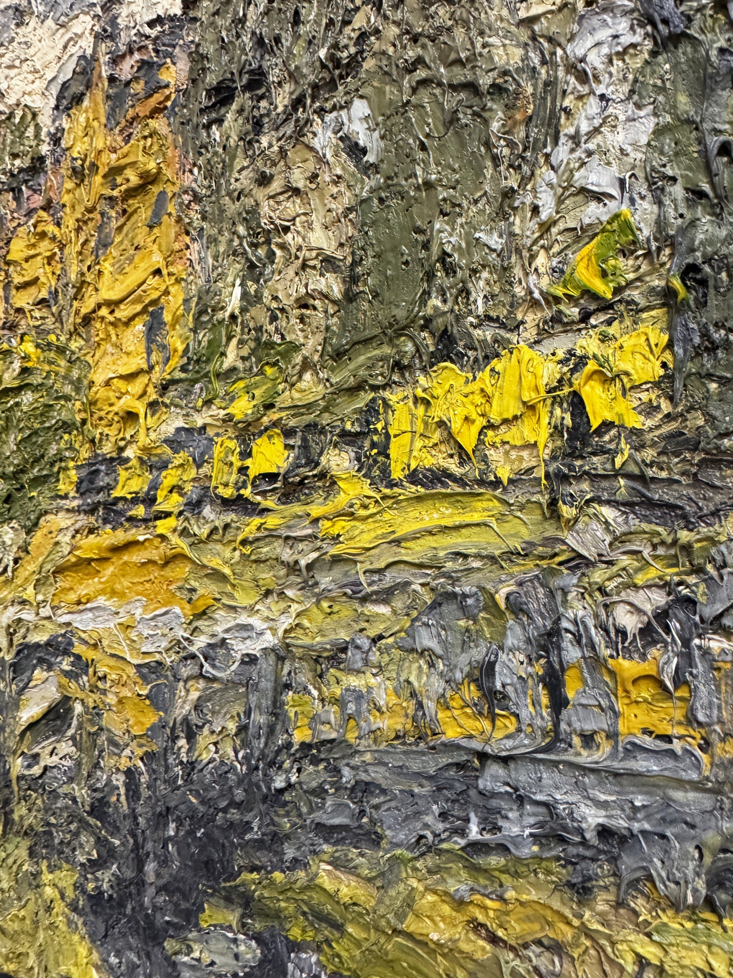 Vintage Textured Landscape Oil Painting by Barry De More – Heavy Impasto Original Artwork