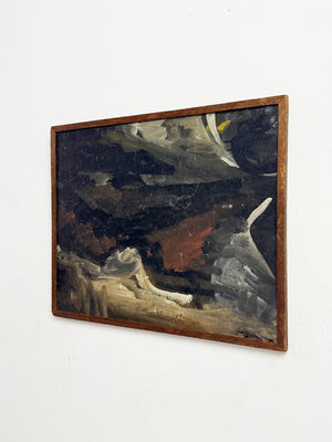 Swedish Mid-Century Abstract Landscape Oil Painting