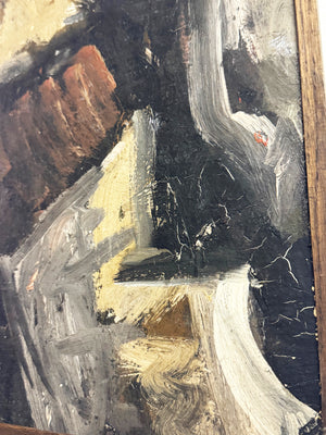 Swedish Mid-Century Abstract Textured Scandinavian Oil Painting