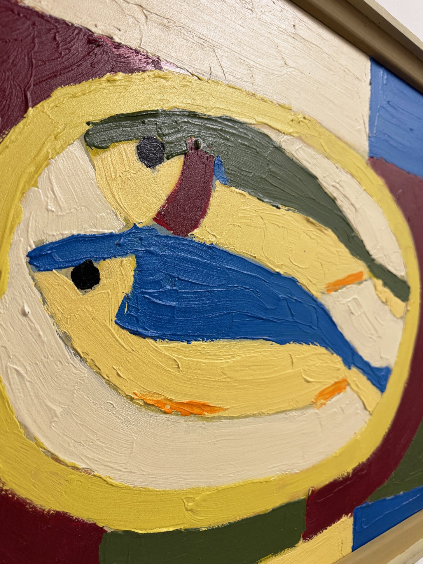 Swedish Still Life Mid-Century Fish, Textured Impasto Oil Painting