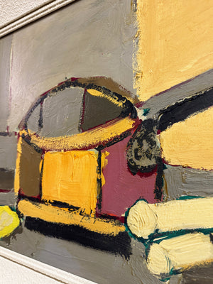 Mid-Century Modernist Still Life Oil Painting