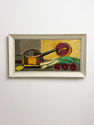 Mid-Century Modernist Still Life Oil Painting