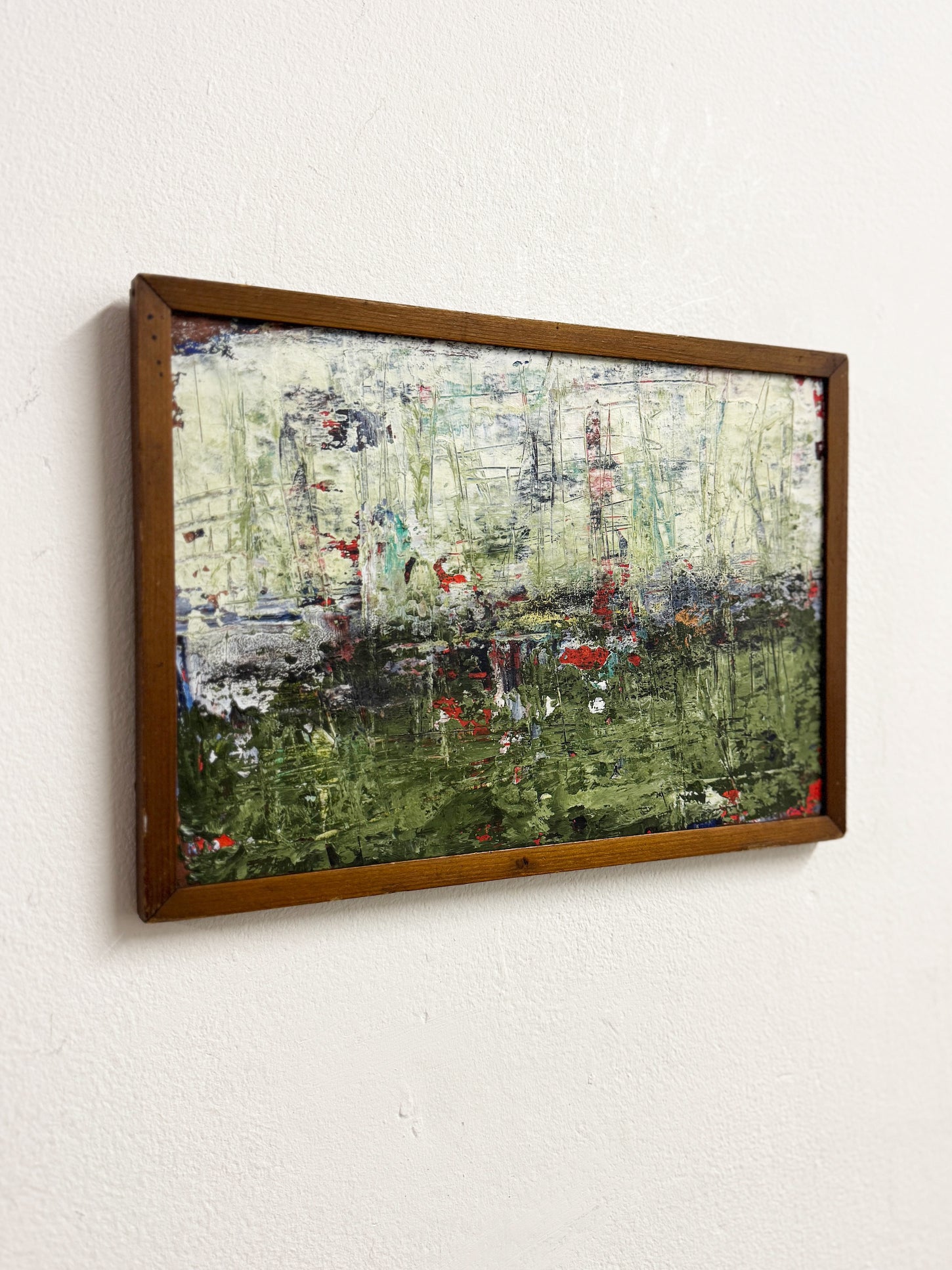 Vintage Textured Abstract Landscape Expressionist Oil Painting