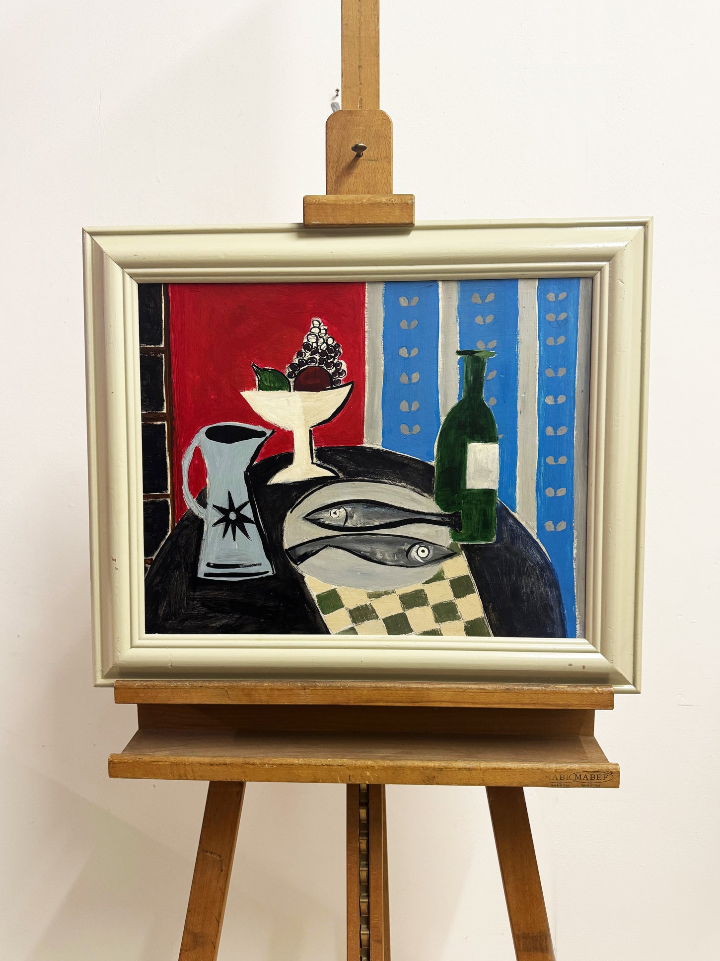 Cornish Still Life Modernist Painting With Fish