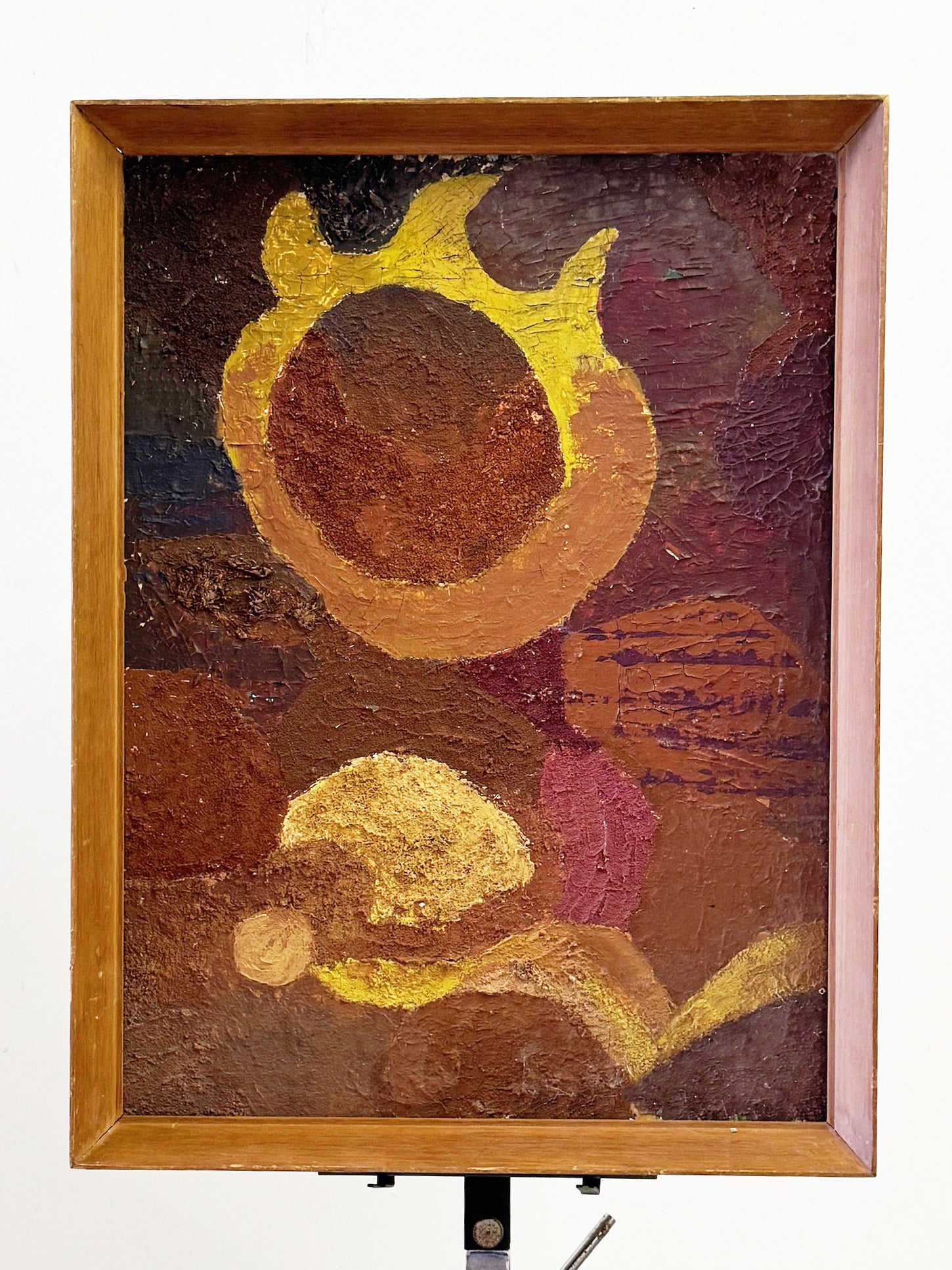 Mid-Century Modern Abstract Textured Modernist Oil Painting