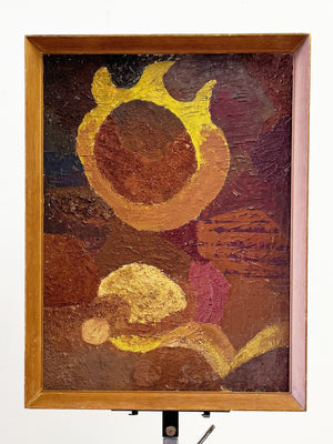 Mid-Century Modern Abstract Textured Modernist Oil Painting