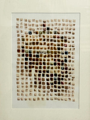 Mid Century Swedish Watercolor – Geometric Cubist Abstract Painting